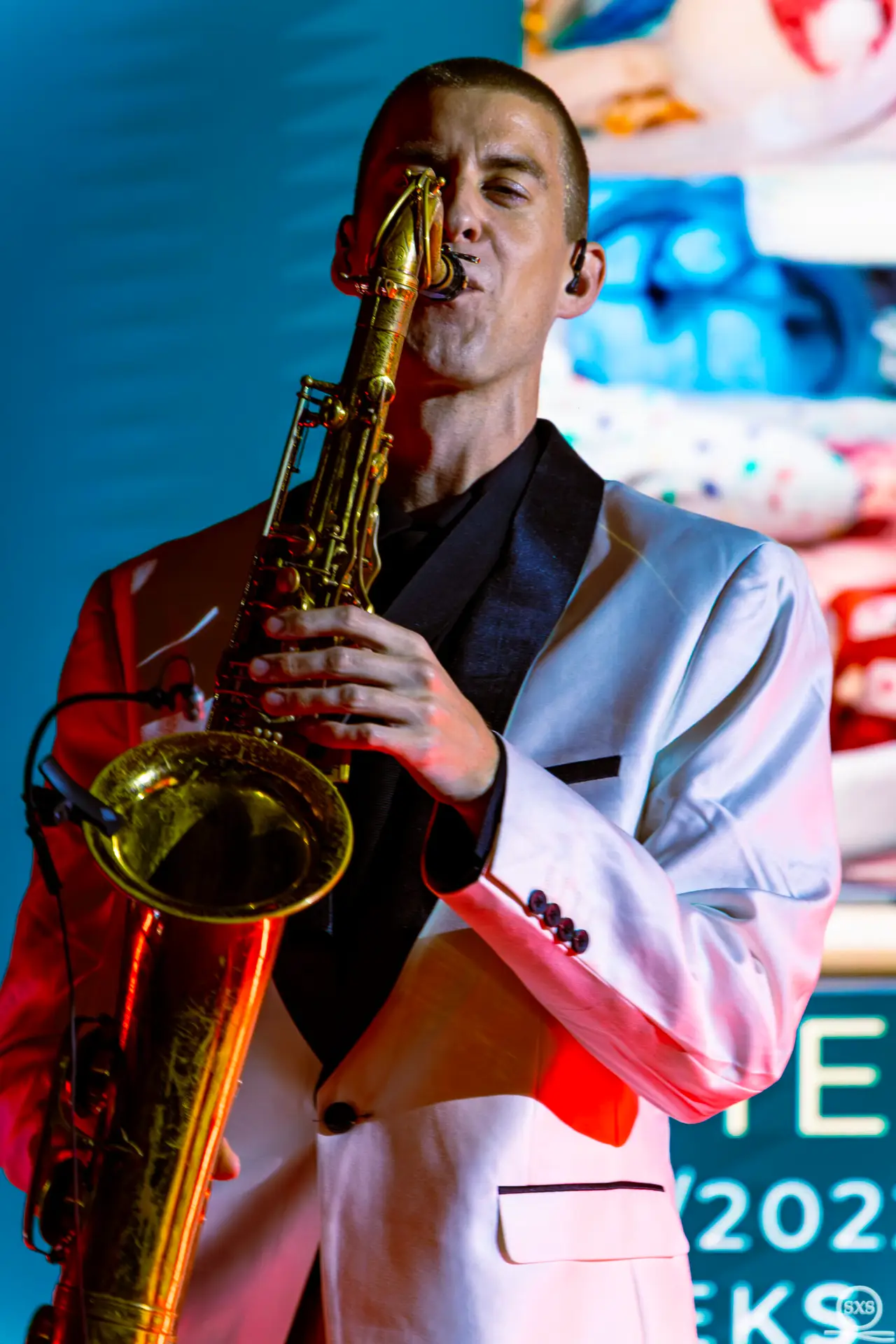 Sean Bailey performing saxophone
